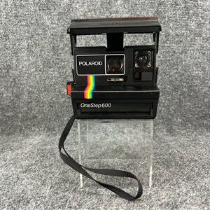 Vintage Polaroid Camera One Step 600 Instant Rainbow Stripe Untested Made In USA
